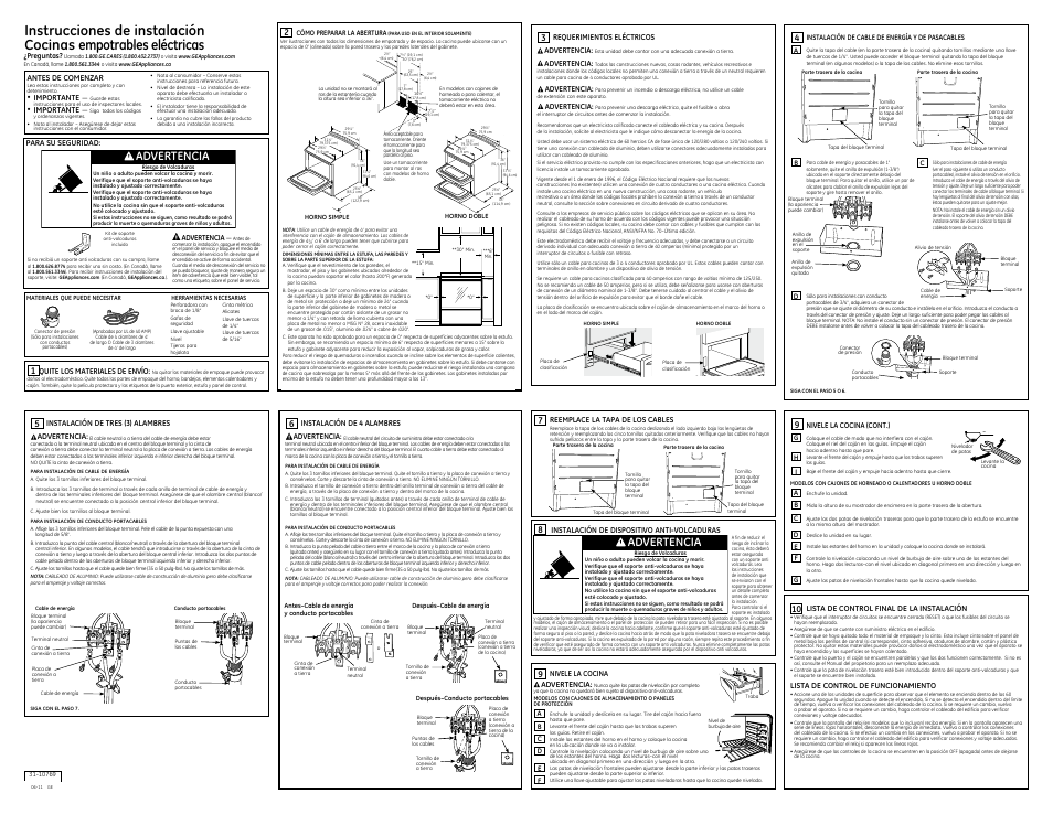 Advertencia | GE PHS920SFSS User Manual | Page 2 / 2