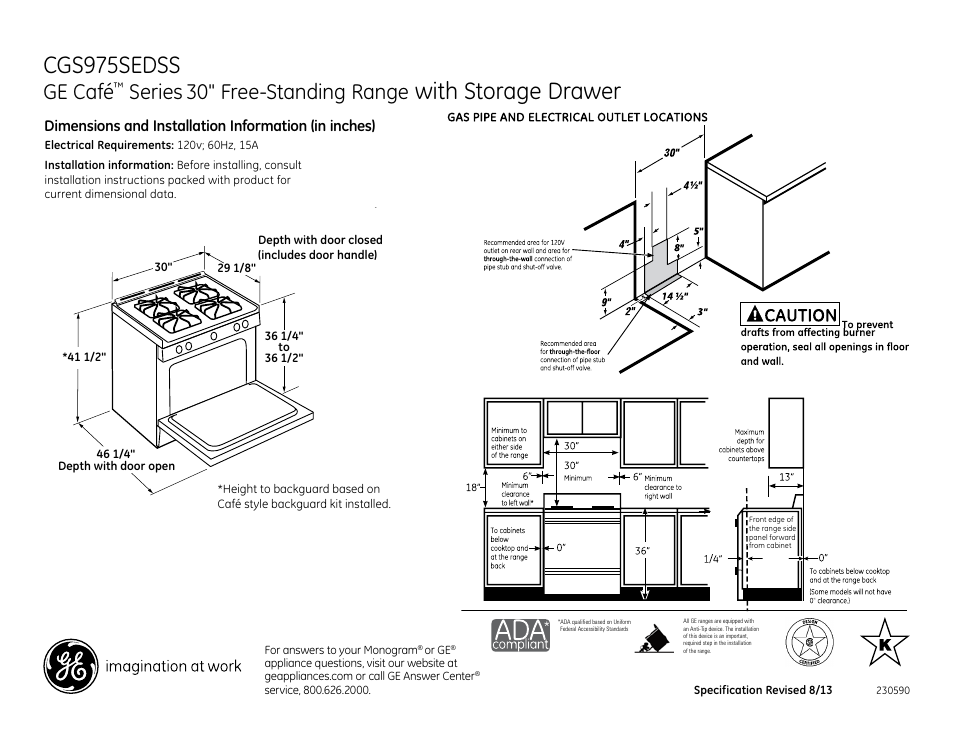 GE CGS975SEDSS User Manual | 2 pages