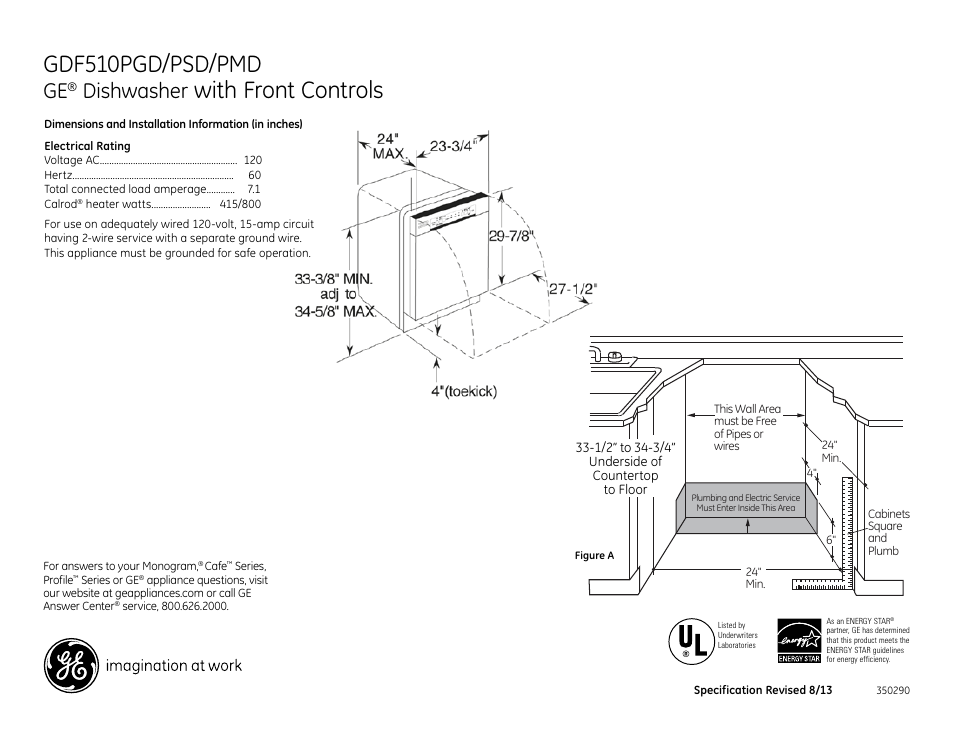GE GDF510PGDWW User Manual | 2 pages