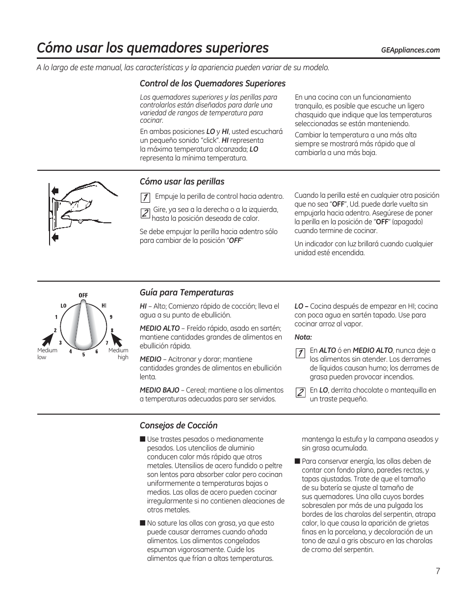 Cómo usar los quemadores superiores | GE JAS02SNSS User Manual | Page 51 / 88