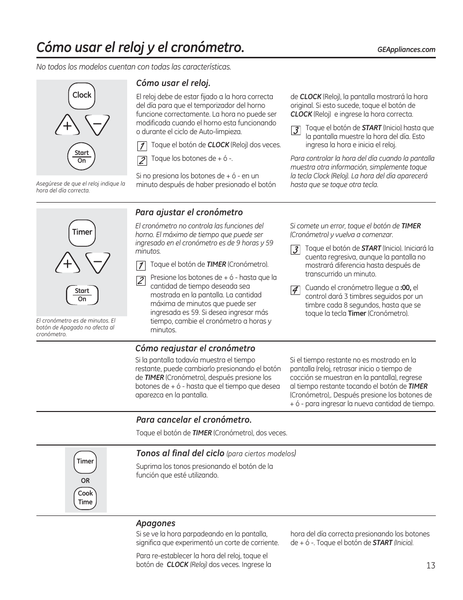Cómo usar el reloj y el cronómetro | GE JAS02SNSS User Manual | Page 57 / 88