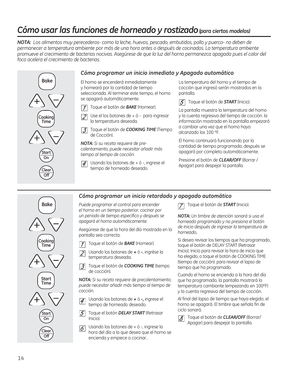 Cómo usar las funciones de horneado y rostizado | GE JAS02SNSS User Manual | Page 58 / 88