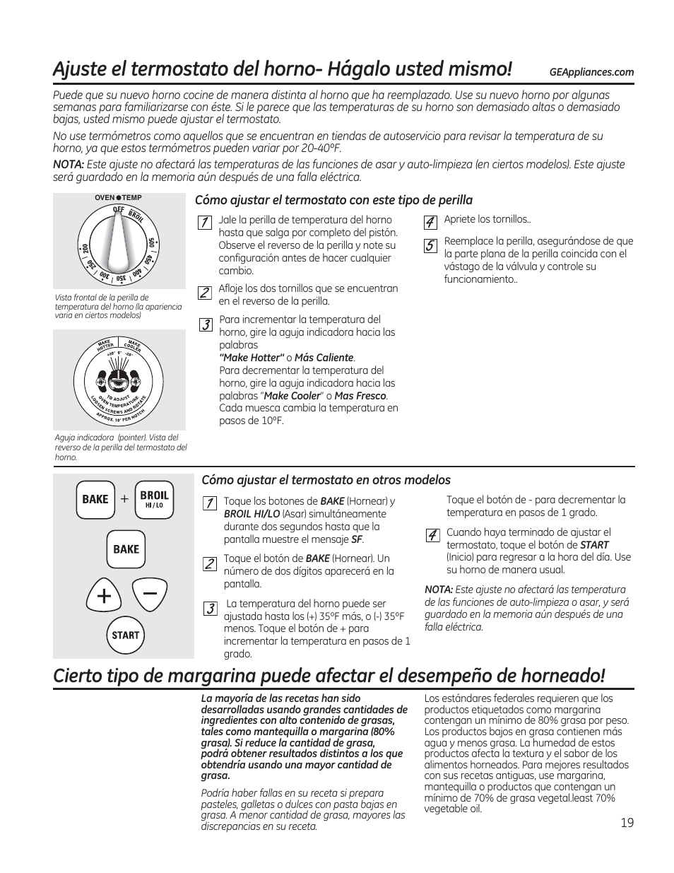 Ajuste el termostato del horno- hágalo usted mismo | GE JAS02SNSS User Manual | Page 63 / 88