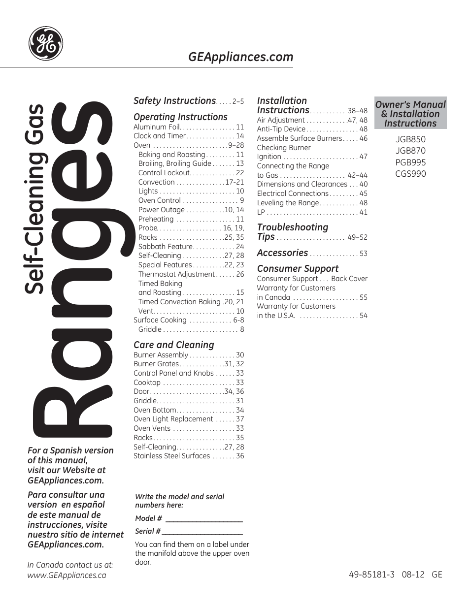 GE CGS990SETSS User Manual | 114 pages