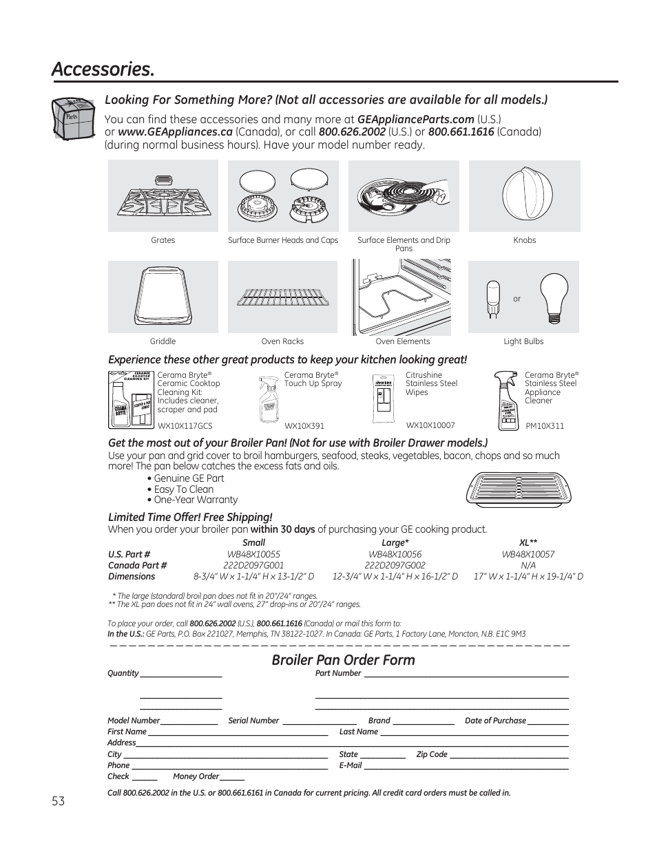 Accessories | GE CGS990SETSS User Manual | Page 53 / 114