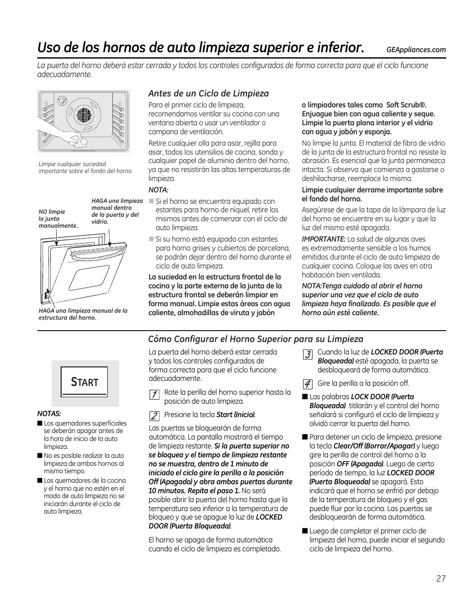 Antes de un ciclo de limpieza | GE CGS990SETSS User Manual | Page 83 / 114