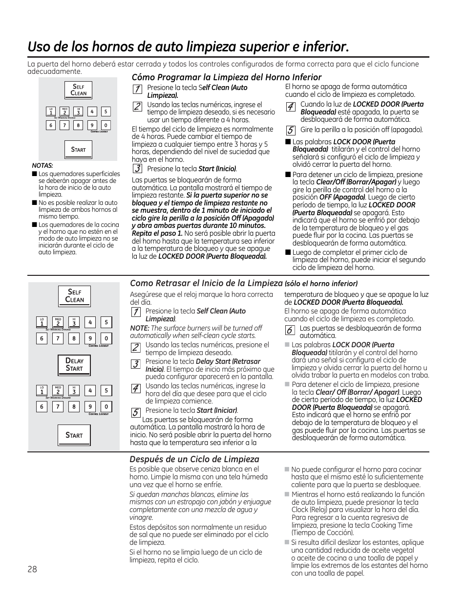 Como programar la limpieza ael horno inferior, Después de un ciclo de limpieza, Щщшии | З и ц] и и, Шшшиш, И 0 и и и, Ш [il ш и ш | GE CGS990SETSS User Manual | Page 84 / 114