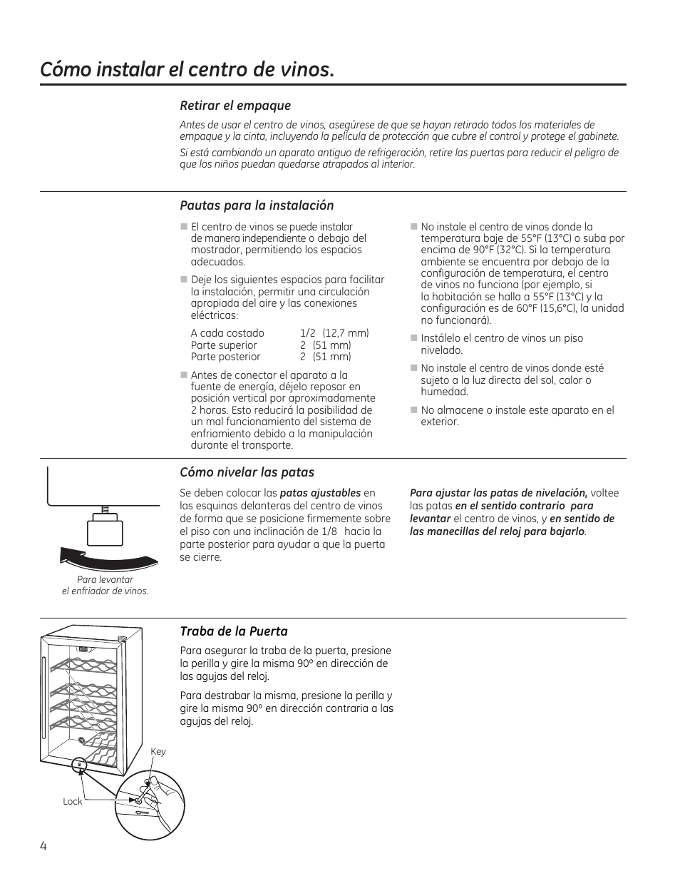 Cómo instalar el centro de vinos | GE GWS04HAESS User Manual | Page 16 / 24