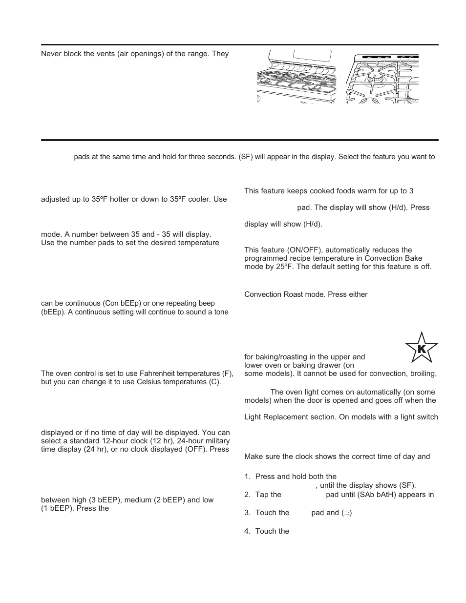 Using the o ven, Oven air vents special features, Oven air v ents / special featur es | GE C2S985SETSS User Manual | Page 14 / 64