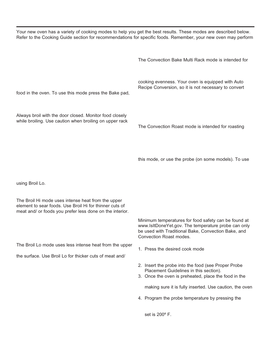 Using the o ven, Cooking modes, Cook ing modes | GE C2S985SETSS User Manual | Page 17 / 64