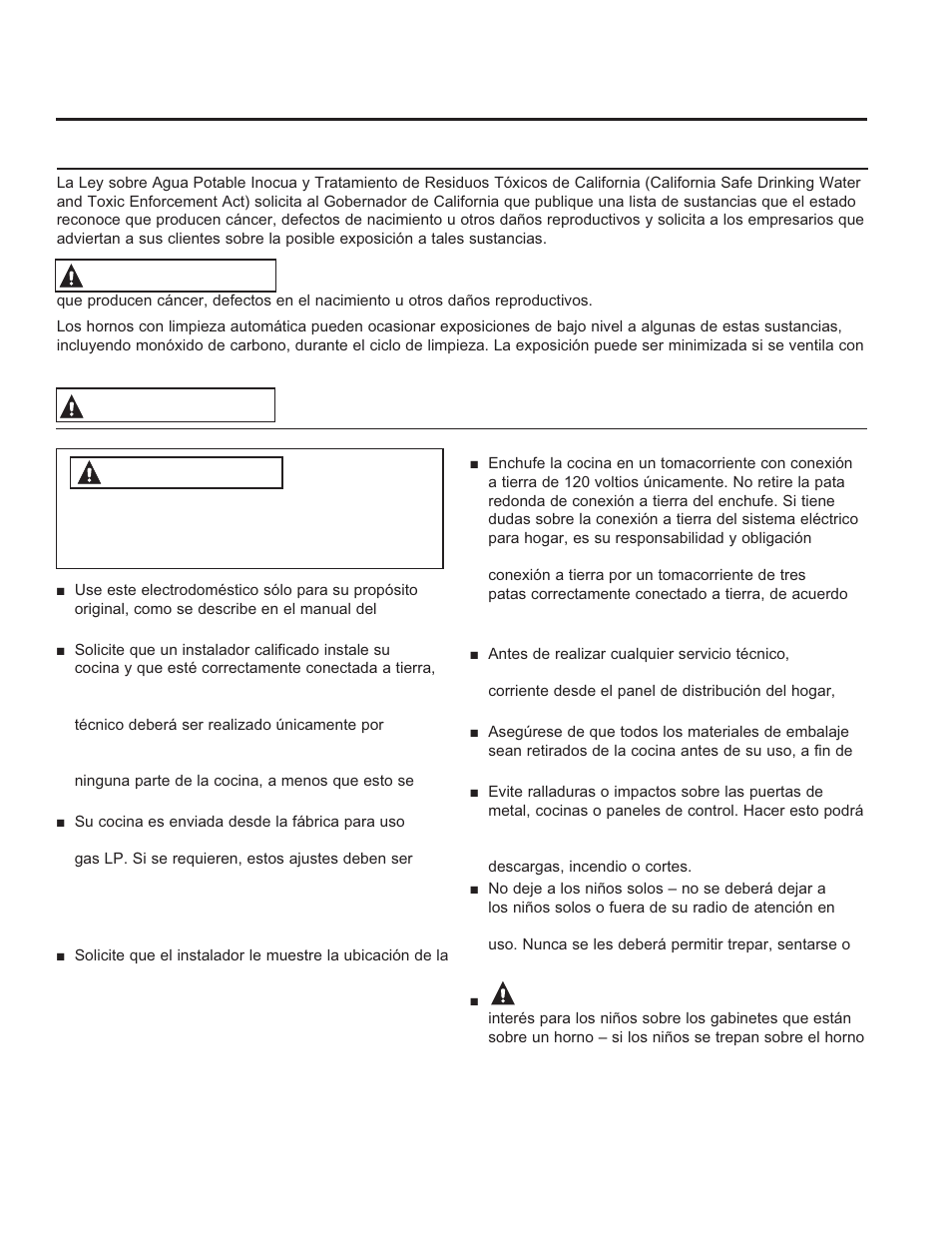 Informa ción de segurid ad, Guarde estas instrucciones, Advertencia | Precaución, Instrucciones generales de seguridad | GE C2S985SETSS User Manual | Page 35 / 64