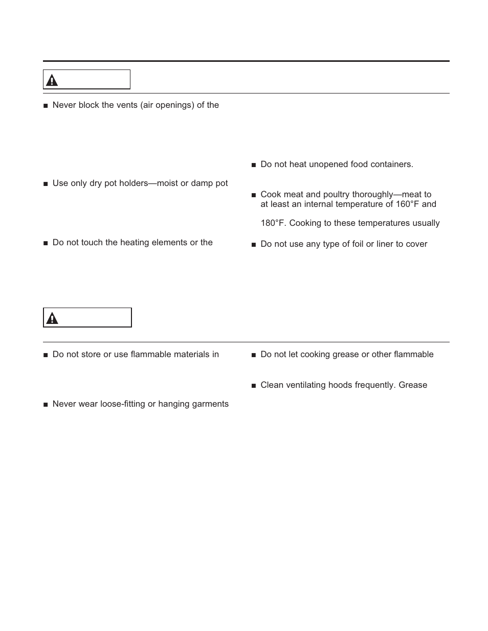 Safe ty informa tion, Save these instructions, General safety instructions (cont.) warning | Keep flammable materials away from the oven, Warning | GE C2S985SETSS User Manual | Page 4 / 64