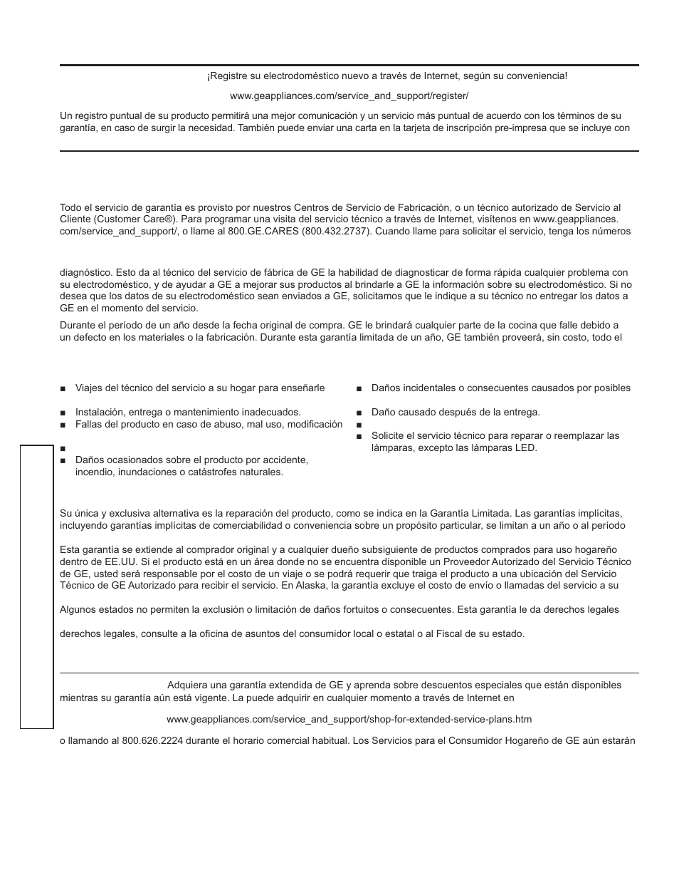 Garantía, Garantía de la cocina eléctrica de ge | GE C2S985SETSS User Manual | Page 40 / 64