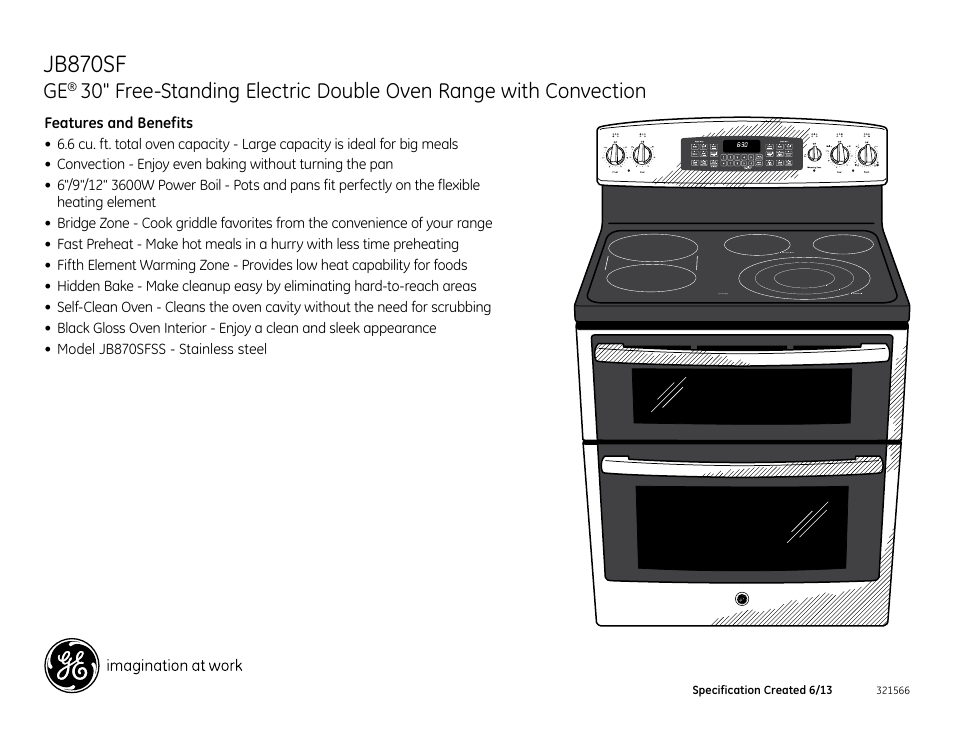 Jb870sf | GE JB870SFSS User Manual | Page 2 / 2