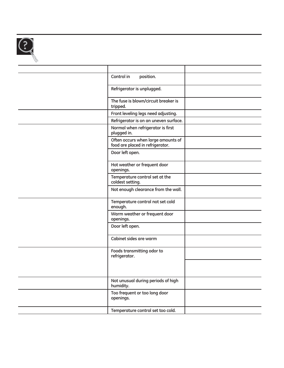 Before you call for service | GE GML04GAEBS User Manual | Page 10 / 40