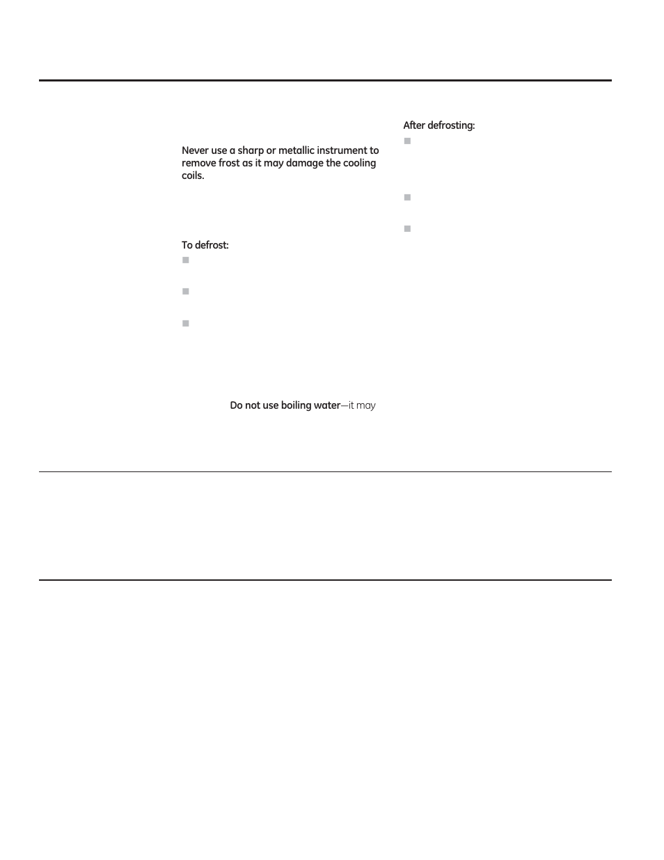 Care and cleaning of the refrigerator | GE GML04GAEBS User Manual | Page 6 / 40