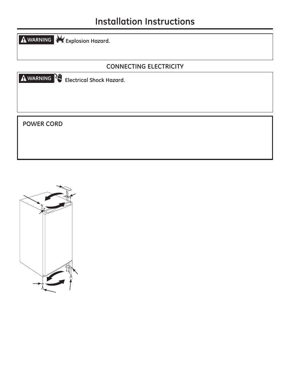Qvwdoodwlrq,qvwuxfwlrqv | GE GML04GAEBS User Manual | Page 8 / 40