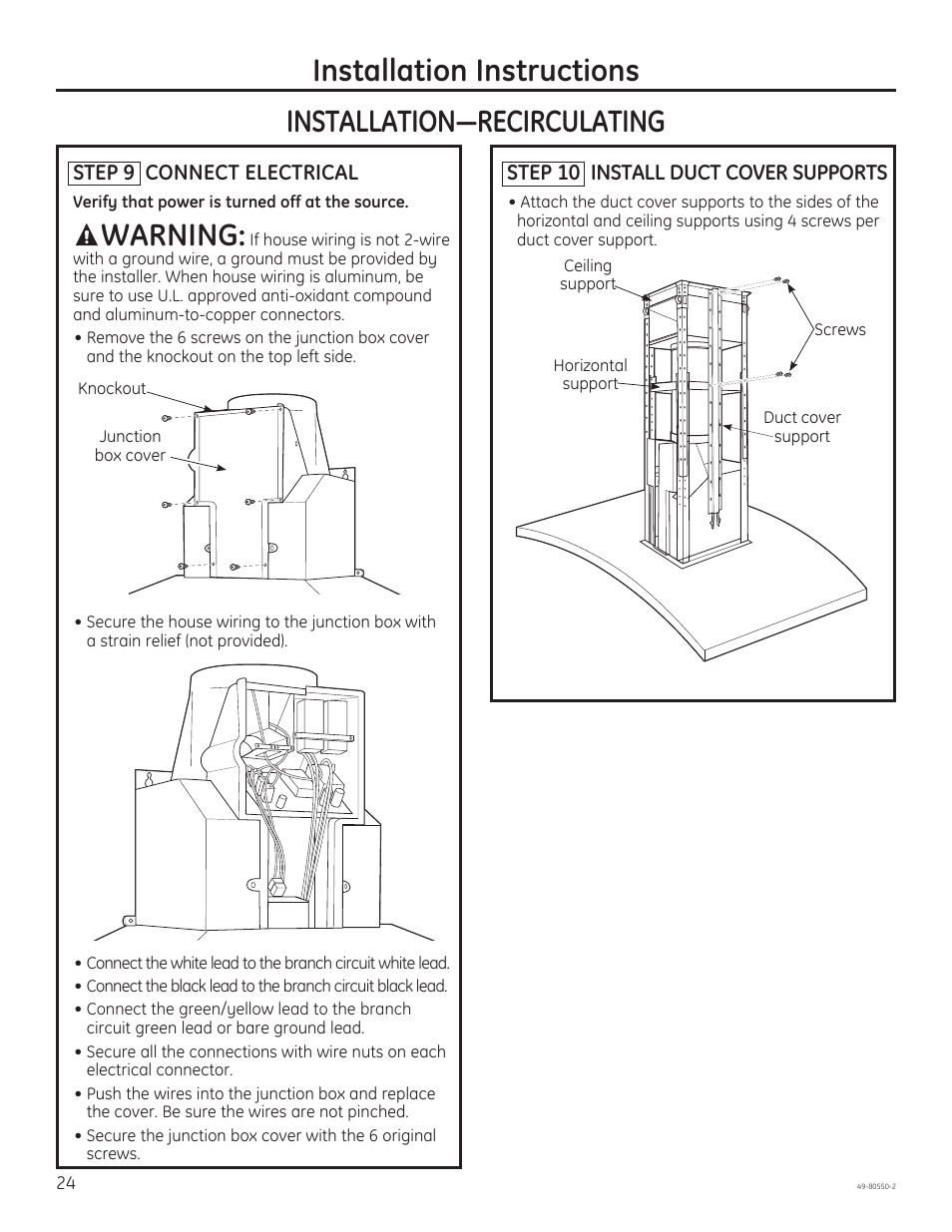 Warning | GE PV977NSS User Manual | Page 24 / 60