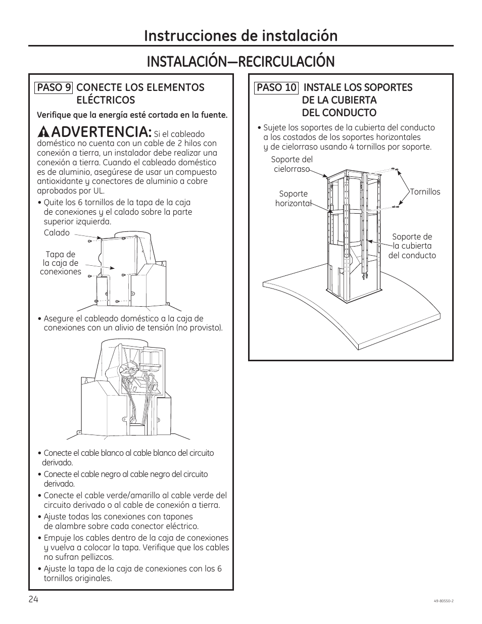 Advertencia | GE PV977NSS User Manual | Page 54 / 60