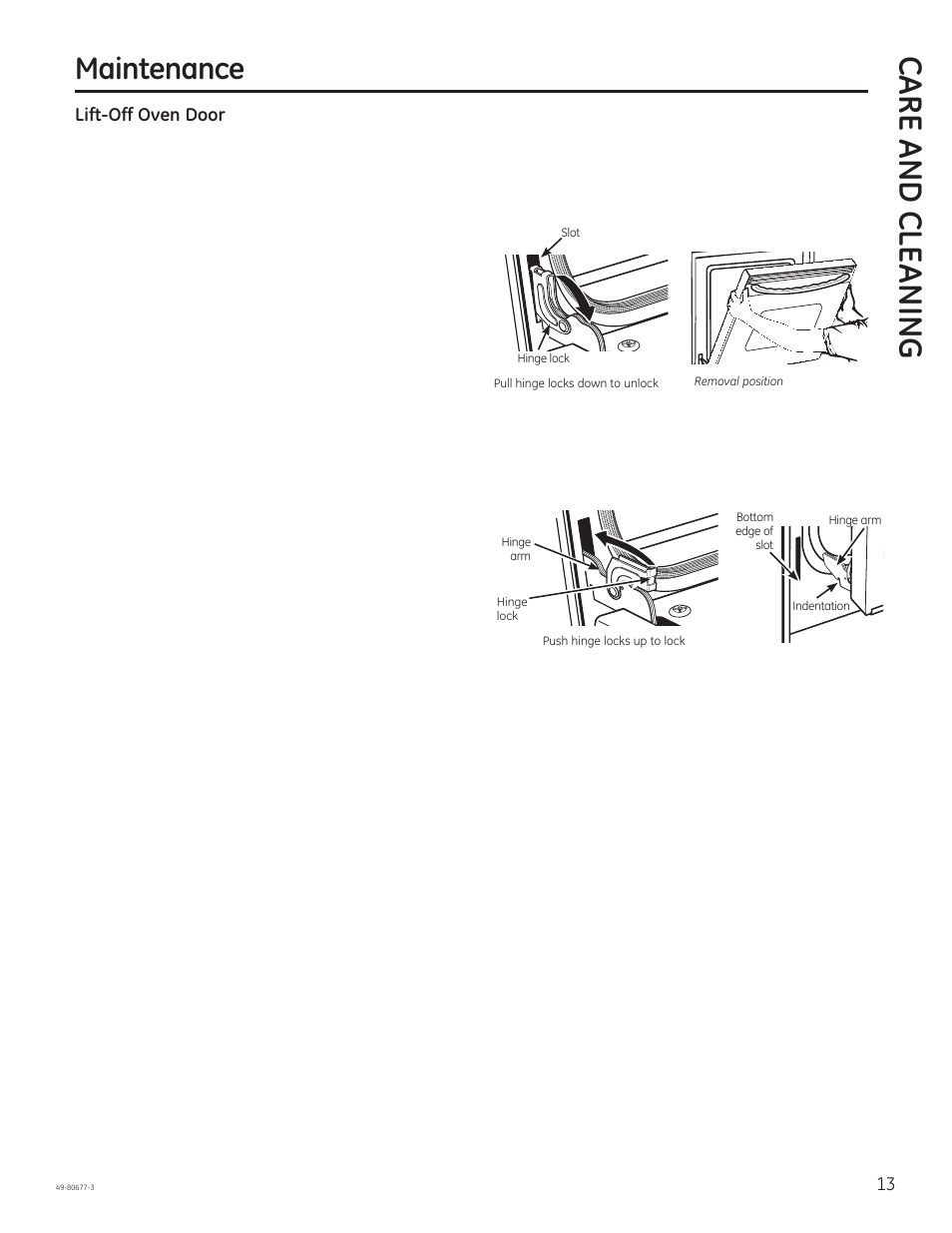 Care and cle aning, Maintenance | GE JT1000SFSS User Manual | Page 13 / 32