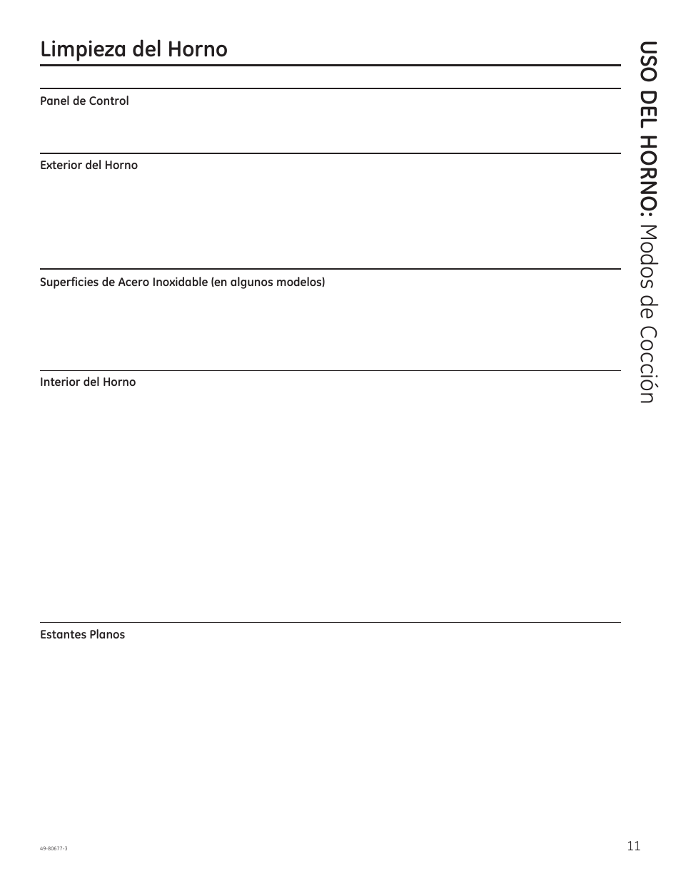 Uso del horno: modos de cocción, Limpieza del horno | GE JT1000SFSS User Manual | Page 27 / 32