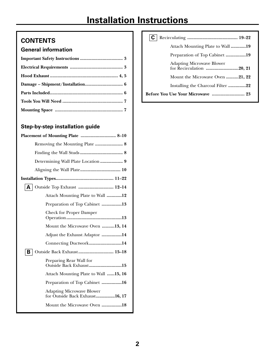 GE JVM6175DFWW User Manual | Page 2 / 48