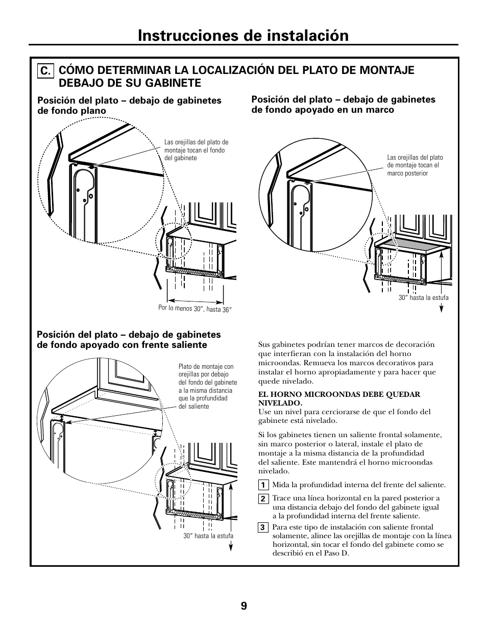 Instrucciones de instalación | GE JVM6175DFWW User Manual | Page 33 / 48