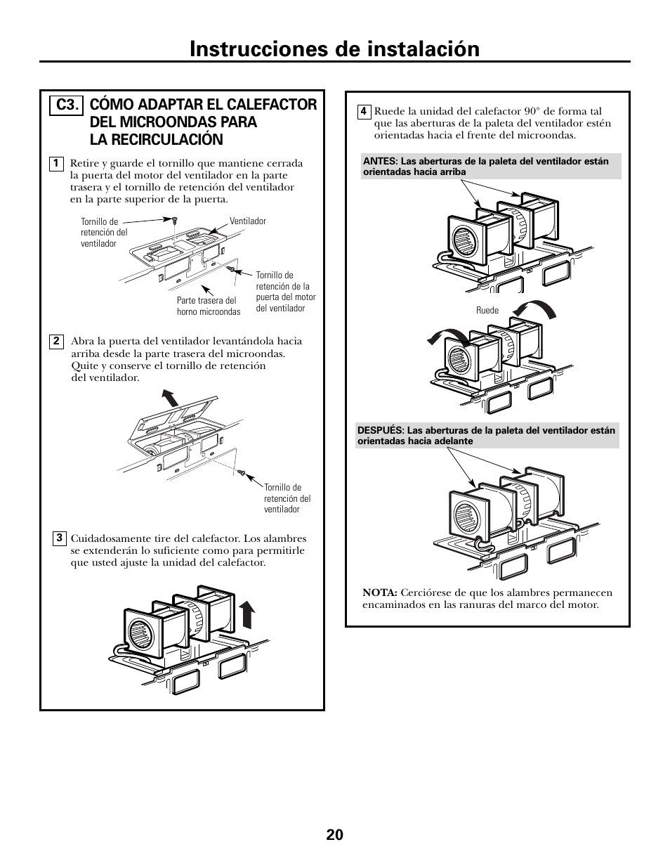 Instrucciones de instalación | GE JVM6175DFWW User Manual | Page 44 / 48