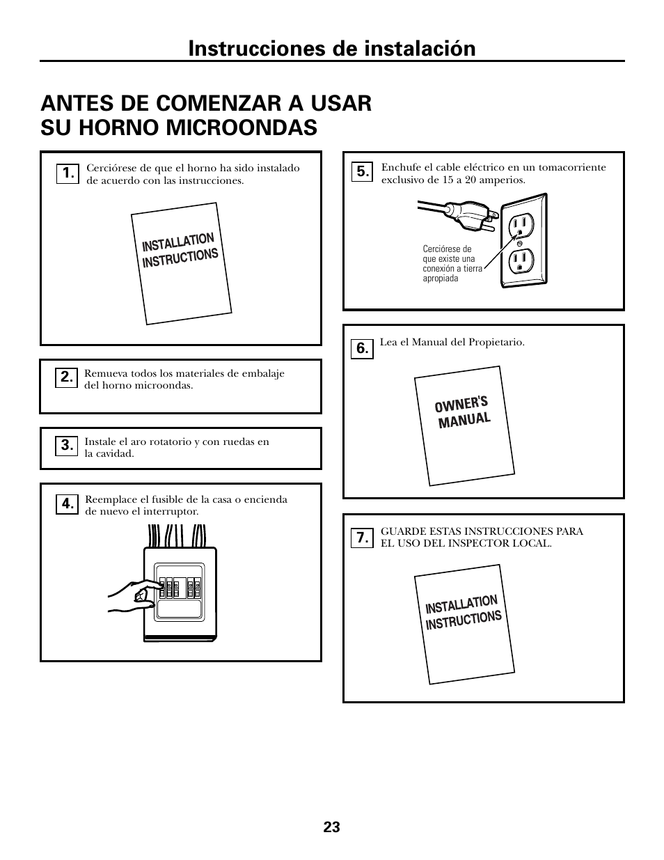 Antes de comenzar a usar su horno microondas | GE JVM6175DFWW User Manual | Page 47 / 48