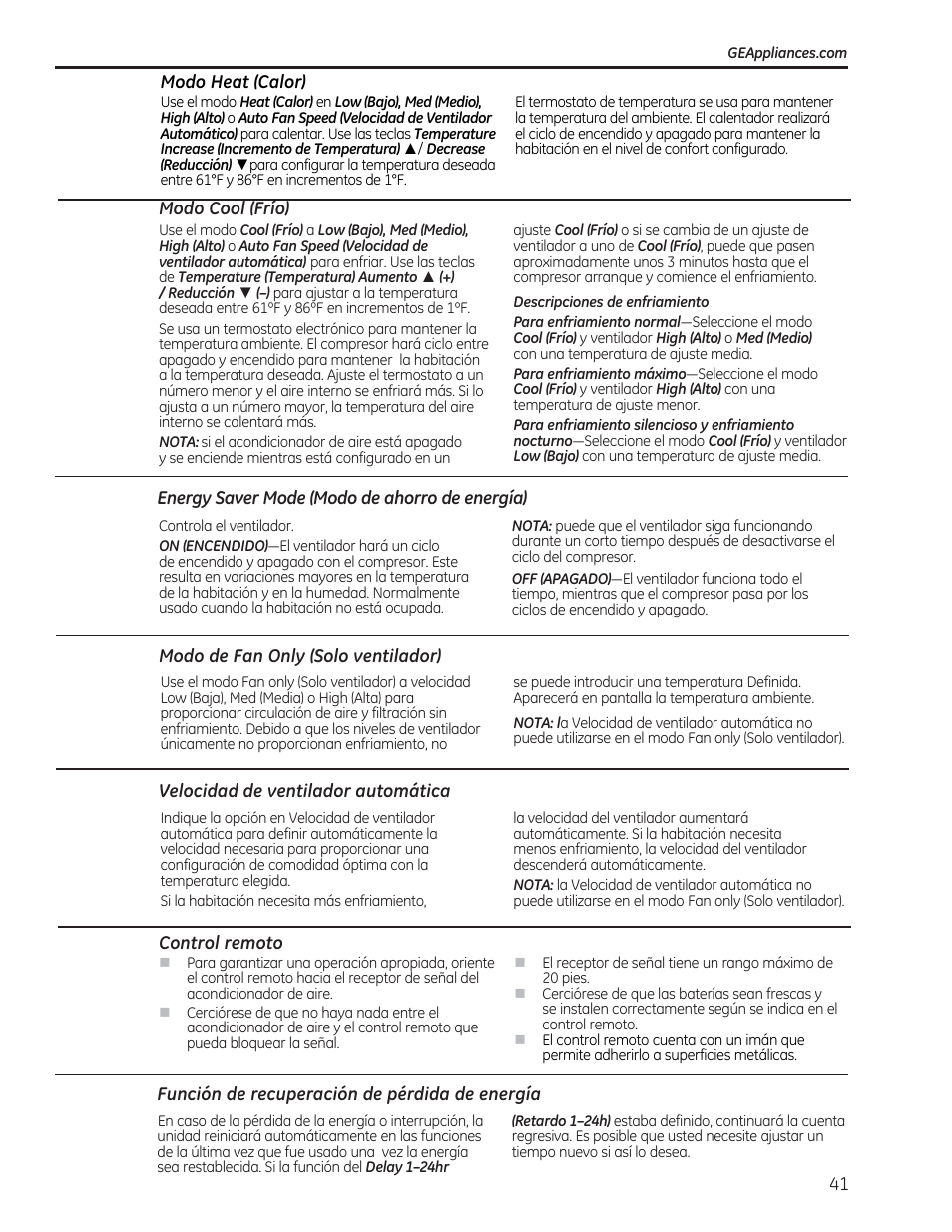 GE AEE24DS User Manual | Page 41 / 56
