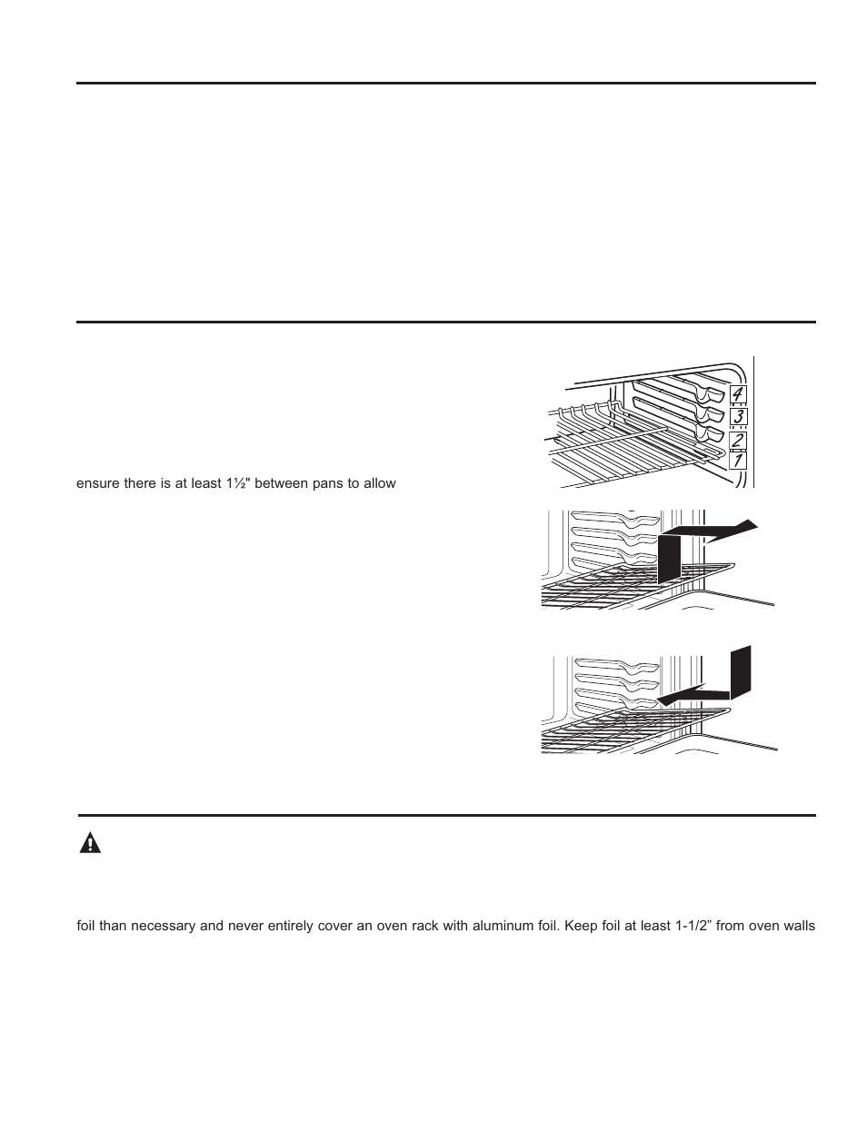 Aluminum foil and oven liners, Caution | GE JM250DFBB User Manual | Page 12 / 40