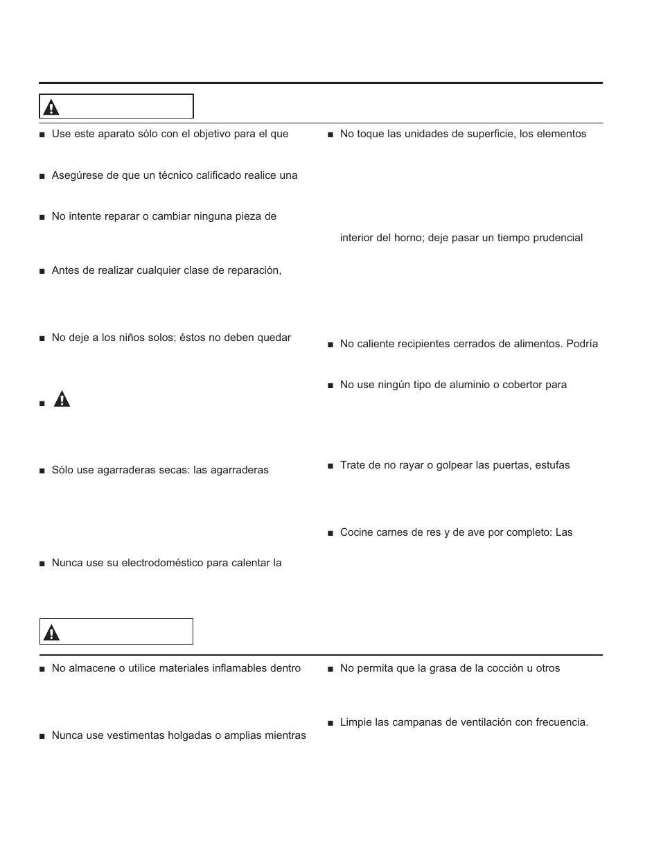 Informa ción de segurid ad, Guarde estas instrucciones, Instrucciones generales de seguridad advertencia | Precaución, Advertencia | GE JM250DFBB User Manual | Page 23 / 40