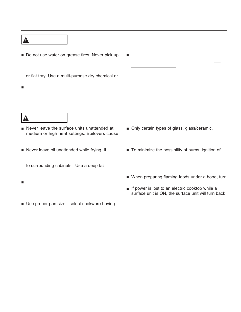 Safe ty informa tion, Save these instructions, Cooktop safety instructions warning | GE JM250DFBB User Manual | Page 4 / 40