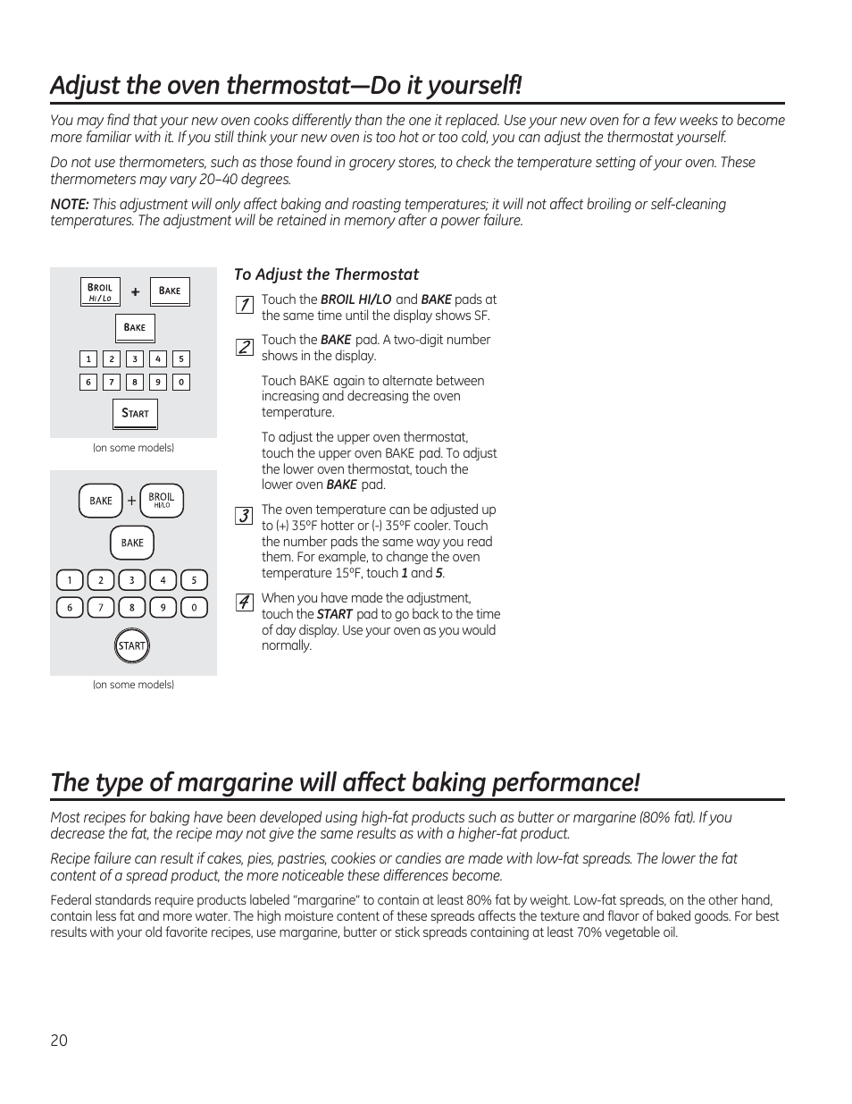 Adjust the oven thermostat—do it yourself, Qqqelq, Qqqse) | To adjust the thermostat, Qqqelq qqqse) | GE CS975SDSS User Manual | Page 20 / 112