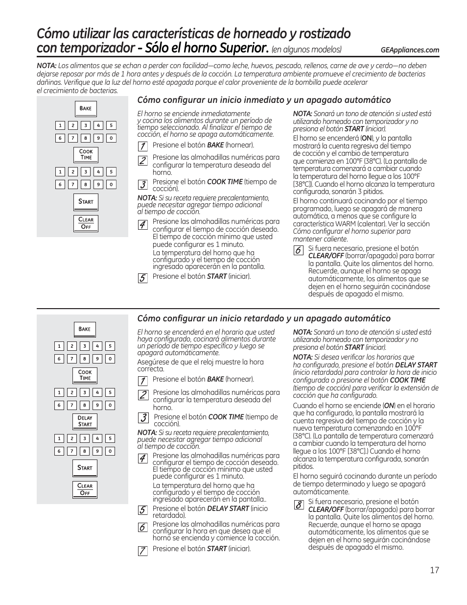 Ннннн, Sólo el horno superior | GE CS975SDSS User Manual | Page 73 / 112