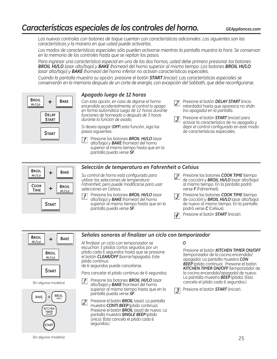 Apagado luego de 12 horas | GE CS975SDSS User Manual | Page 81 / 112