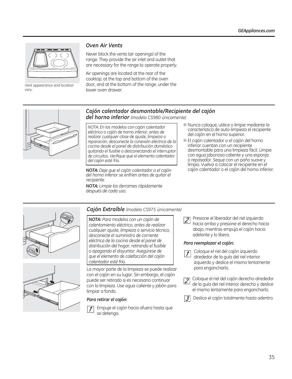 Oven air vents | GE CS975SDSS User Manual | Page 91 / 112