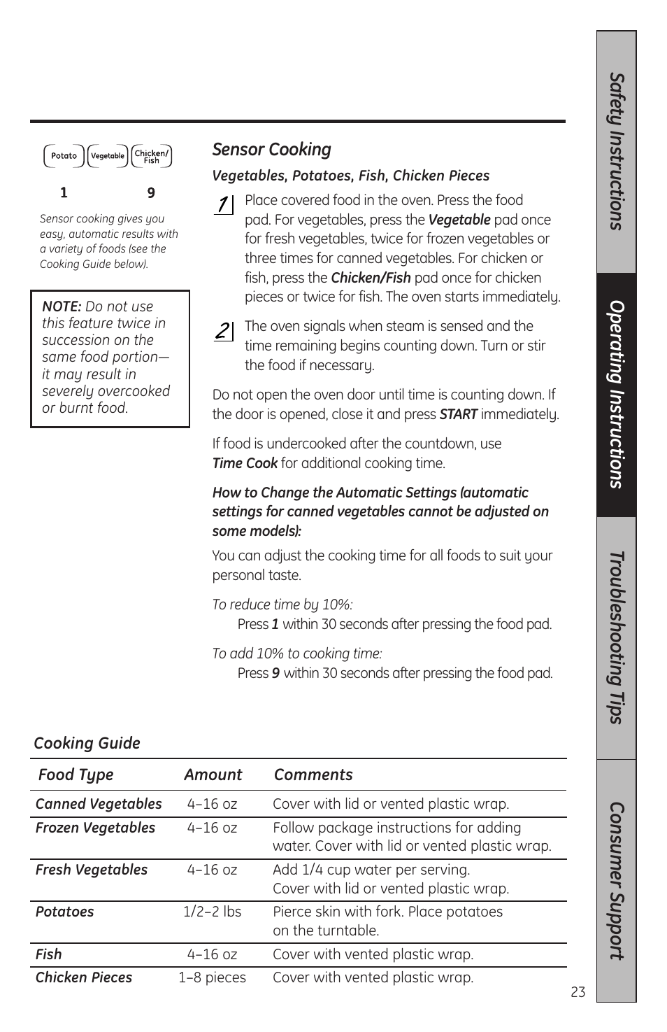 GE JES2051DNBB User Manual | Page 23 / 36