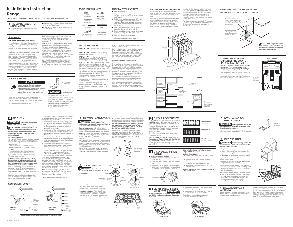 GE JGBS64DEFBB User Manual | 2 pages