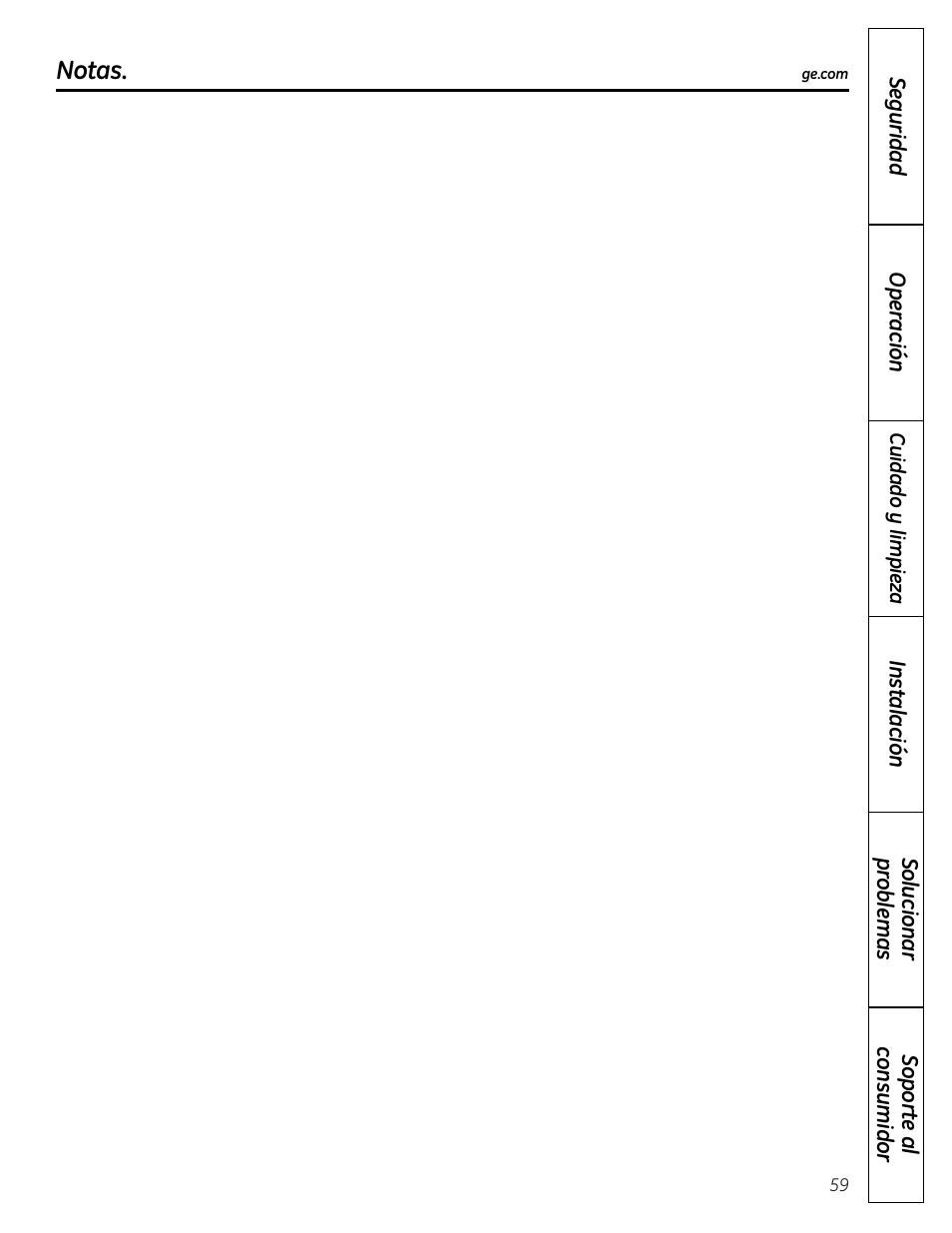 Notas | GE PCR06WATSS User Manual | Page 59 / 64