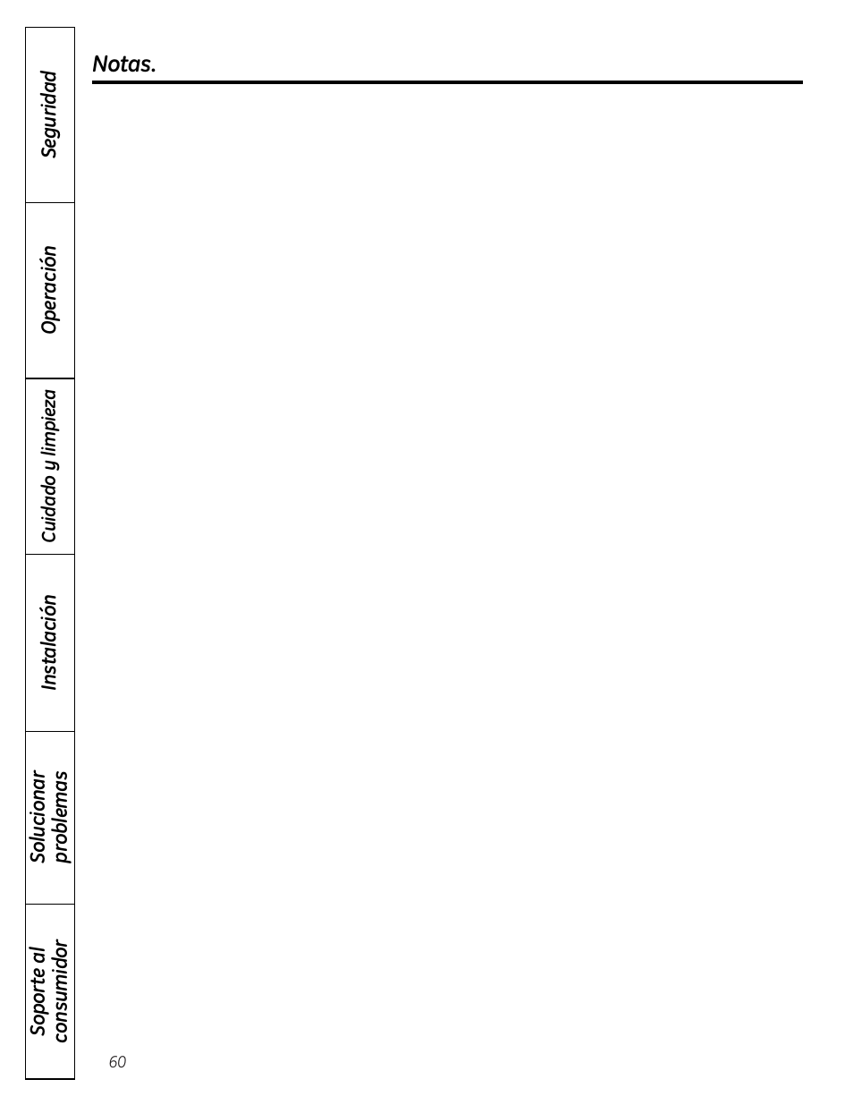 Notas | GE PCR06WATSS User Manual | Page 60 / 64