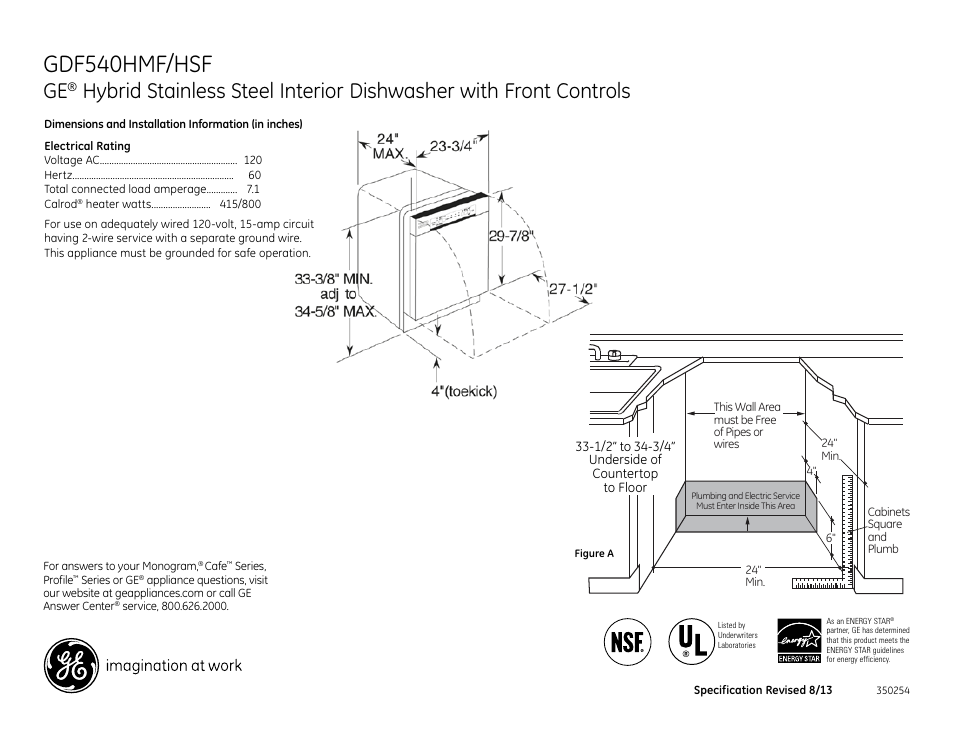 GE GDF540HSFSS User Manual | 2 pages