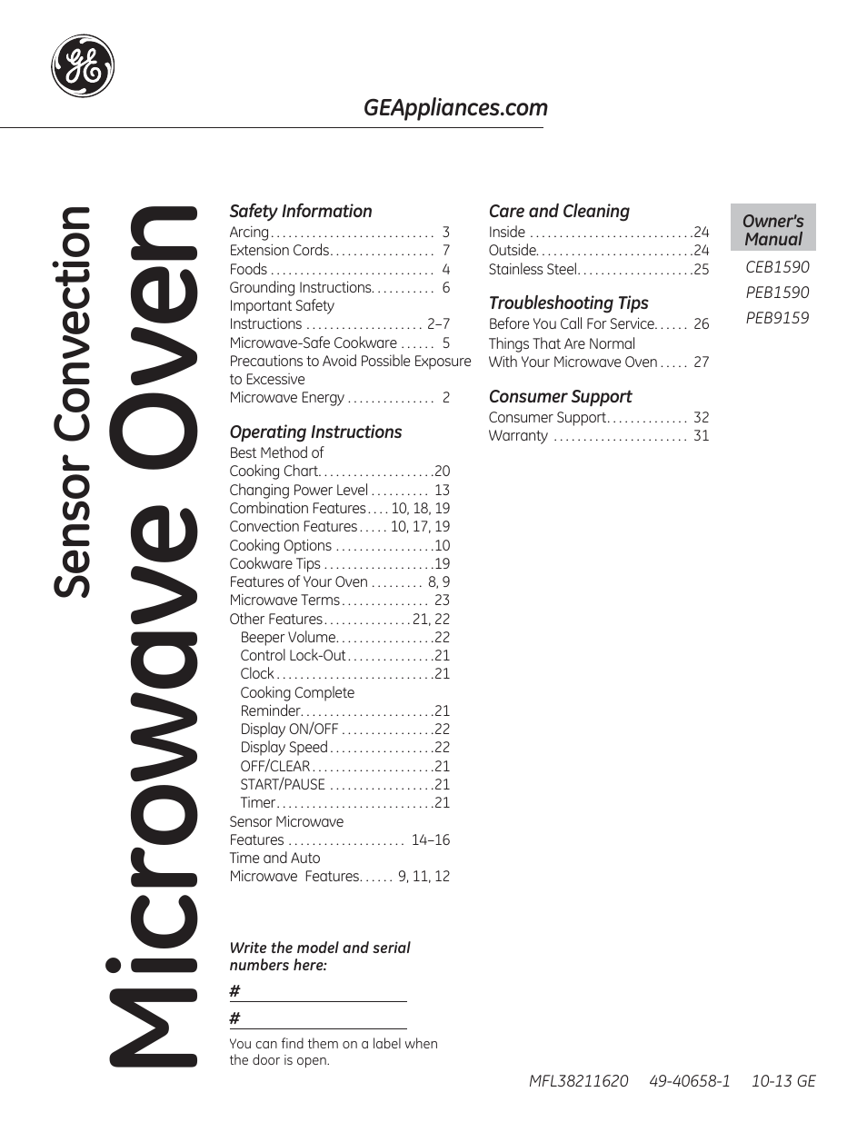 GE CEB1590SSSS User Manual | 64 pages