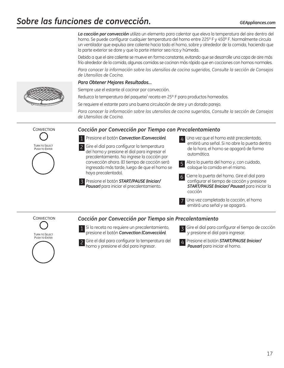 Sobre las funciones de convección | GE CEB1590SSSS User Manual | Page 49 / 64