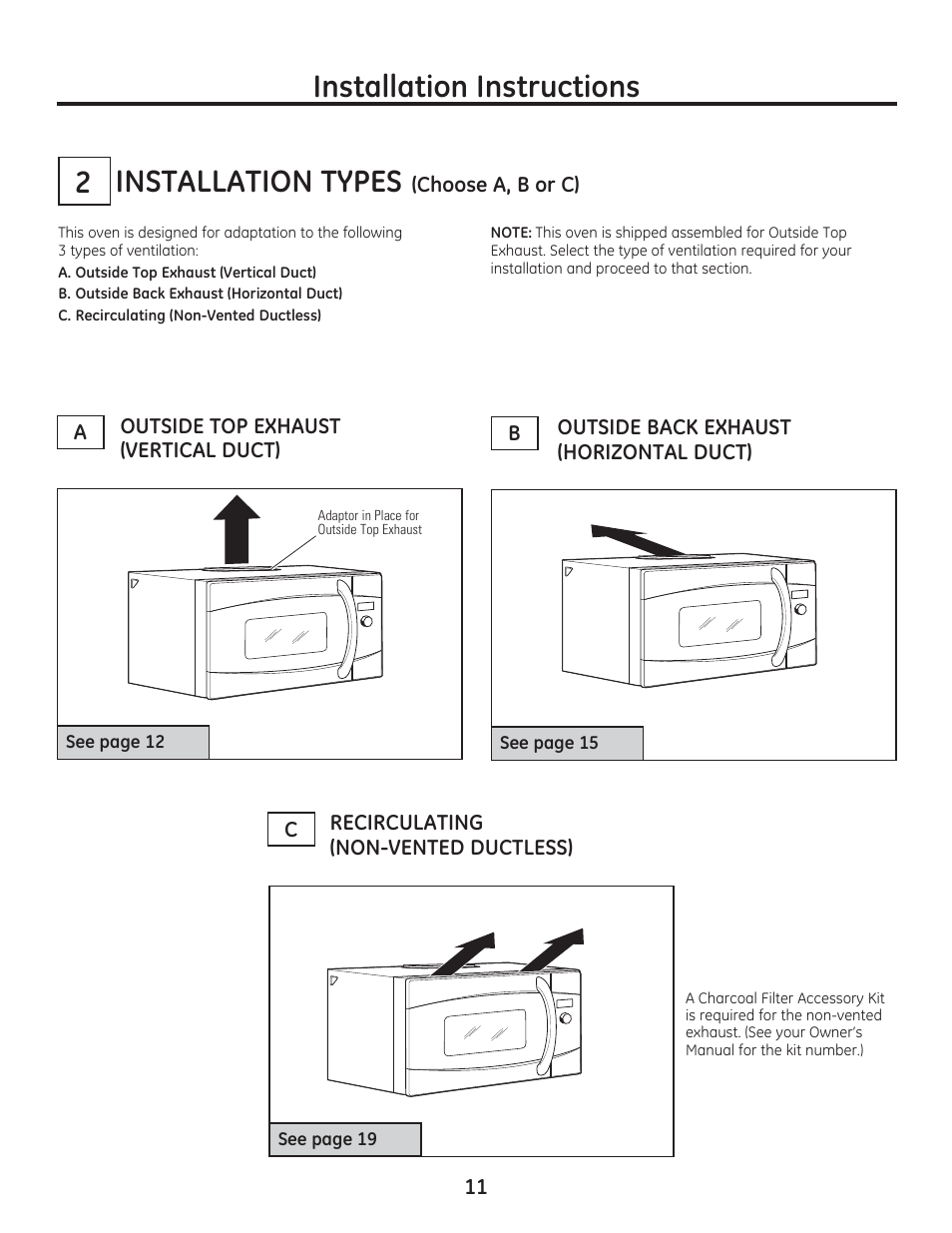 Qvwdoodwlrq,qvwuxfwlrqv | GE CSA1201RSS User Manual | Page 11 / 48