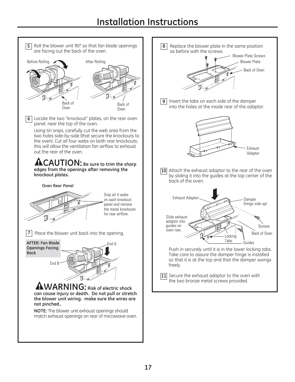 Qvwdoodwlrq,qvwuxfwlrqv | GE CSA1201RSS User Manual | Page 17 / 48