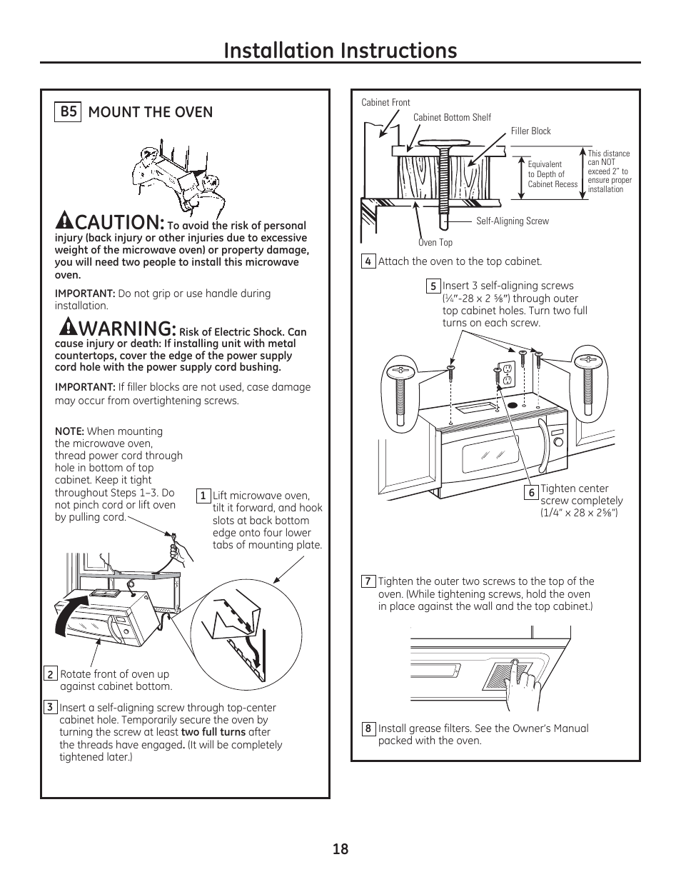 Qvwdoodwlrq,qvwuxfwlrqv | GE CSA1201RSS User Manual | Page 18 / 48