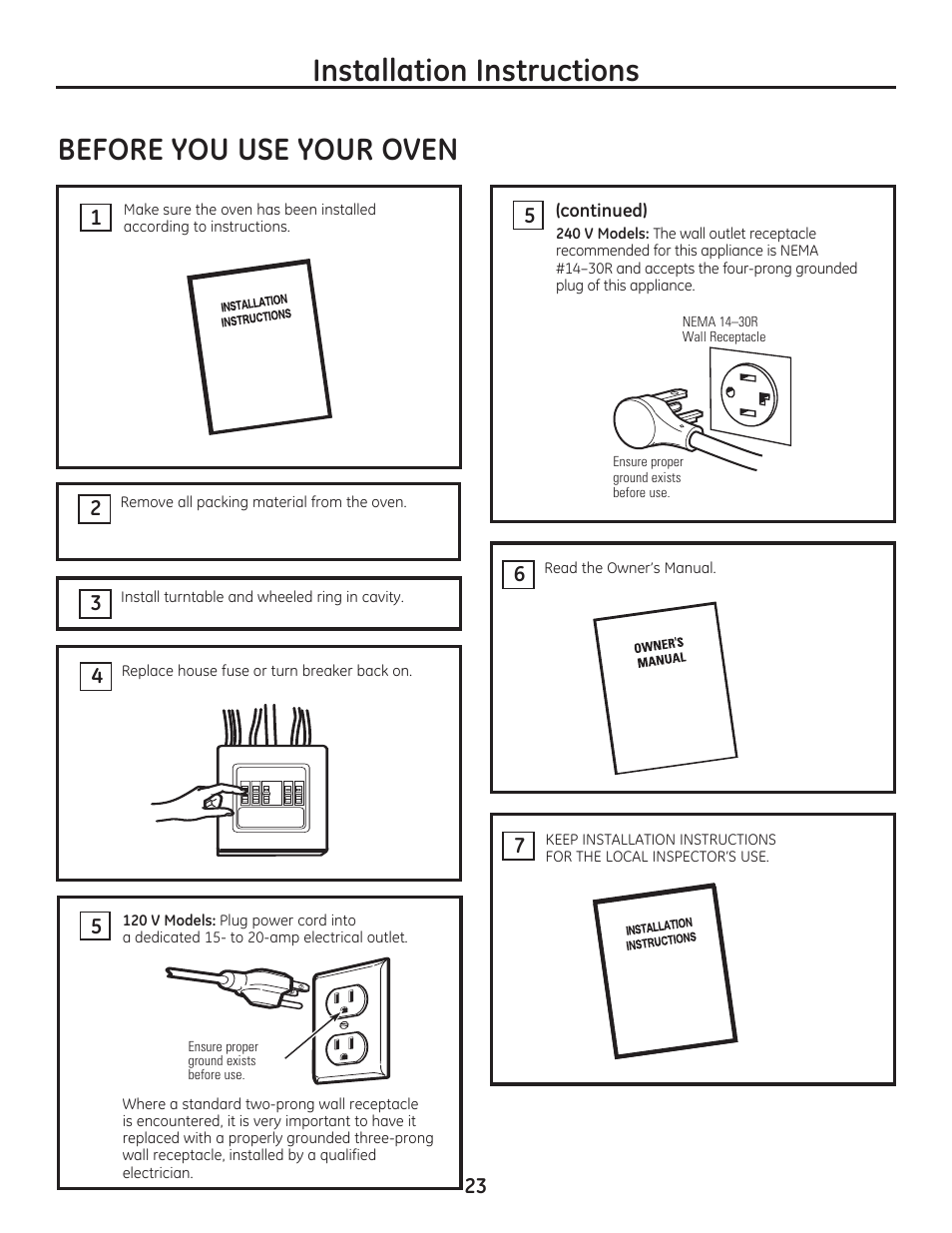 Qvwdoodwlrq,qvwuxfwlrqv | GE CSA1201RSS User Manual | Page 23 / 48