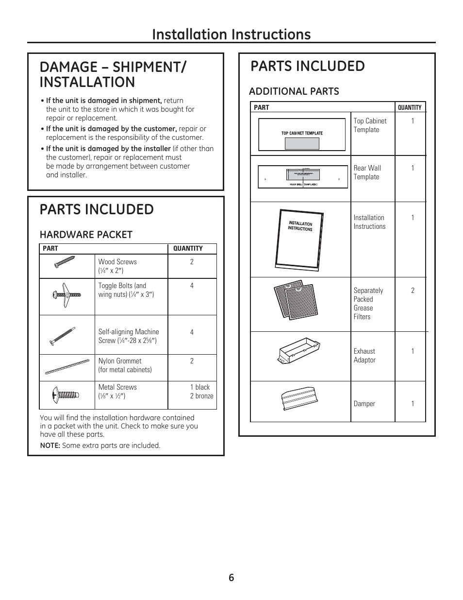 Qvwdoodwlrq,qvwuxfwlrqv | GE CSA1201RSS User Manual | Page 6 / 48