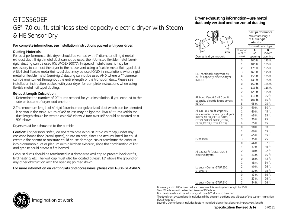 Gtds560ef | GE GTDS560EFWS User Manual | Page 2 / 3